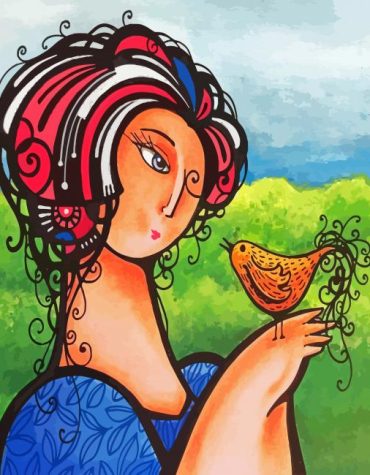 Maria Grinyo Abstract Woman & Bird Paint By Numbers