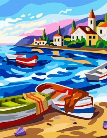 Beach Boats Paint By Numbers