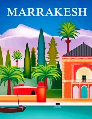 Marrakesh Boats Illustration Paint By Numbers