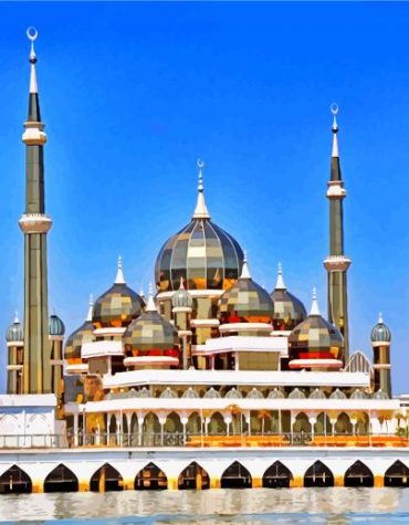 Masjid Kristal Mosque Malaysia Paint By Numbers