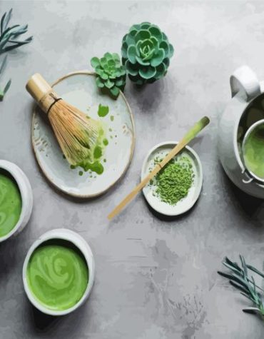 Green Matcha Tea Paint By Numbers