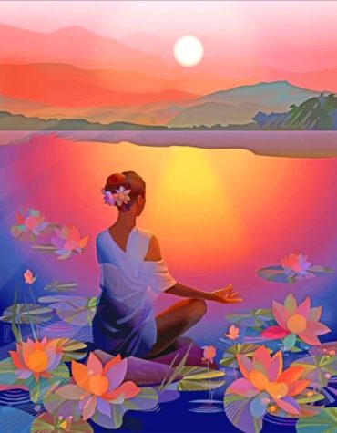 Sunset Serenity Woman Paint By Numbers