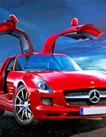 Red Mercedes Car Paint By Numbers