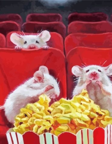 Mice Enjoying Scary Films Paint By Numbers