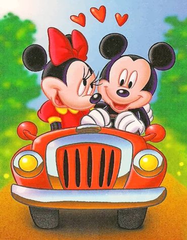 Mickey and Minnie Cartoon Paint By Numbers