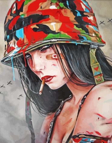 Bold Military Lady Paint By Numbers