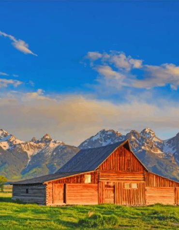 Milton Barn Landscape Paint By Numbers