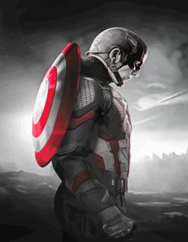 Monochrome Captain America Heroes Paint By Numbers