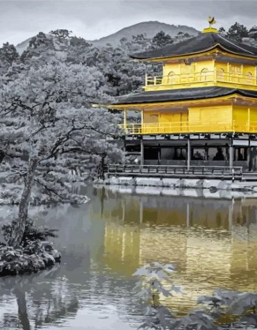 Golden Palace Landscape Paint By Numbers