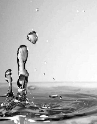 Black and White Water Drop Paint By Numbers