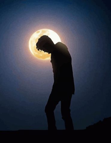 Full Moon Silhouette Boy Paint By Numbers