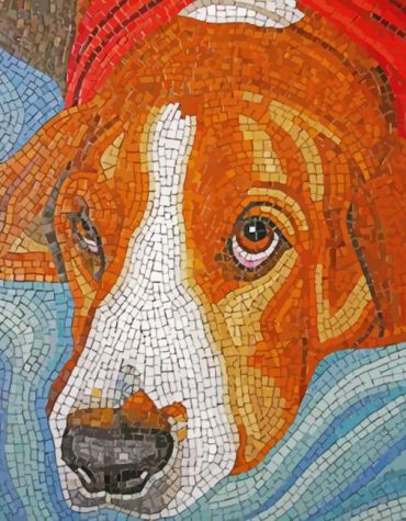 Mosaic Brown Dog Artwork Paint By Numbers