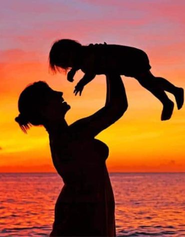 Mother Daughter Silhouette Paint By Numbers