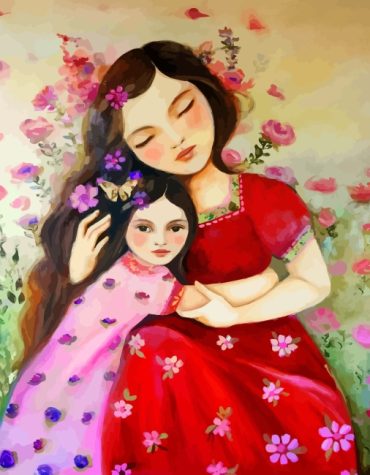 Mother and Daughter Bonding Paint By Numbers