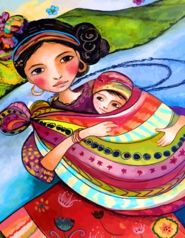 Mother and Baby Art Paint By Numbers