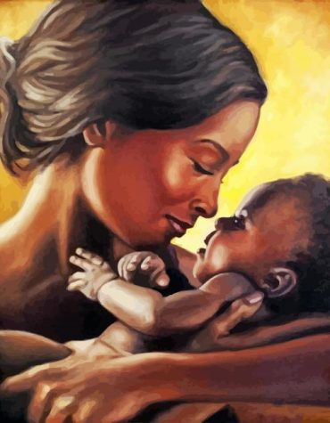 Mother and Son Bonding Paint By Numbers