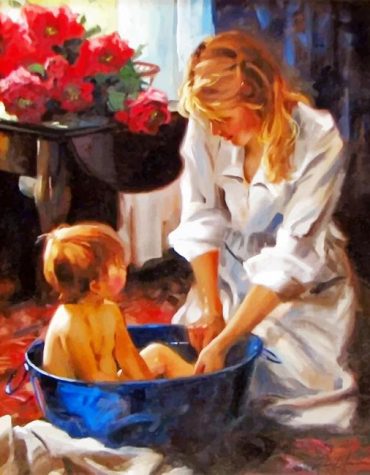 Mother and Son Bonding Paint By Numbers