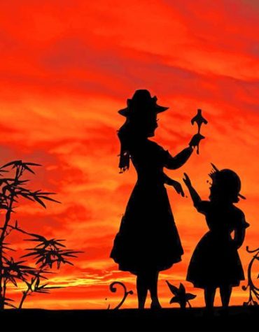 Mother Daughter Silhouettes Paint By Numbers