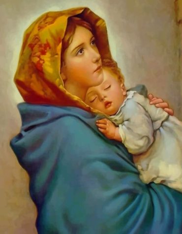 Mother Mary and Jesus Religious Paint By Numbers
