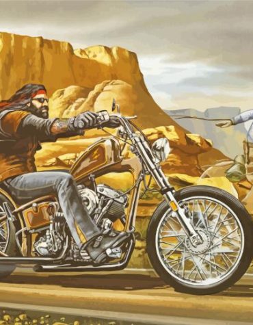 Bikers and Western Horse Paint By Numbers