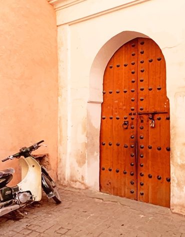 Vintage Motorcycle in Marrakech Paint By Numbers
