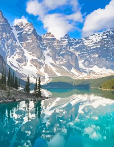 Snowy Lake Louise Winter Paint By Numbers