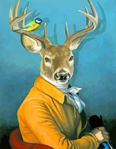 Mr Deer and Bird Animal Paint By Numbers