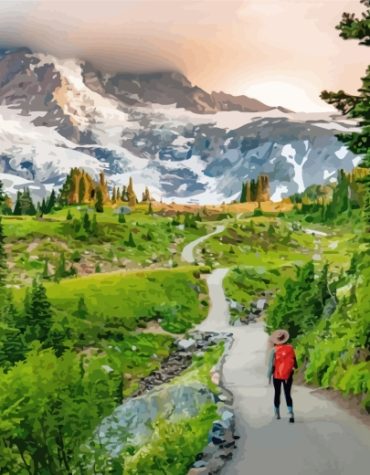 Mount Rainier Scenic Pathways Paint By Numbers