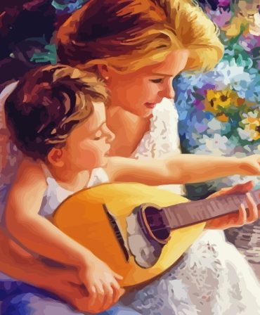 Musician Mom and Son Bond Paint By Numbers