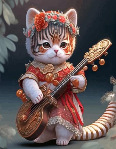 Cat Musician Magic Paint By Numbers