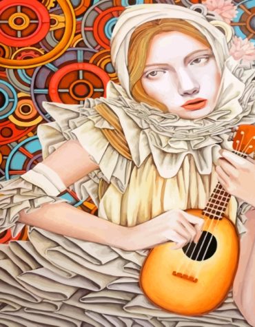 Lady Oud Musician Paint By Numbers