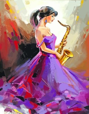 Woman Saxophonist Paint By Numbers