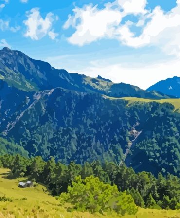 Stunning Taiwan Mountain Scene Paint By Numbers