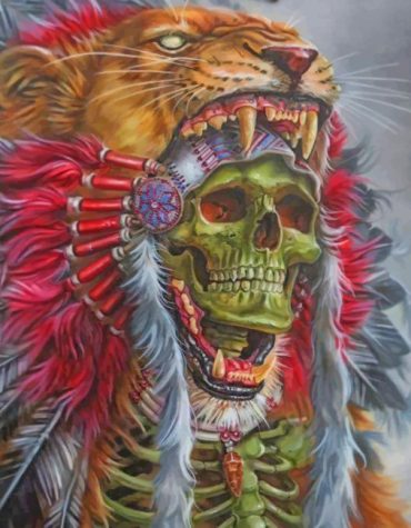 Native American Lion Skull Art Paint By Numbers