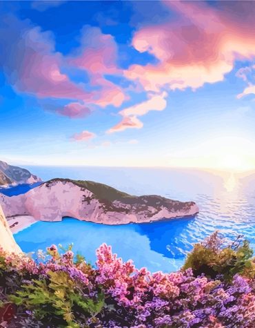 Navagio Cove in Greece Paint By Numbers