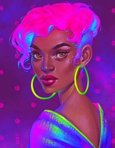 Neon Black Girl Art Paint By Numbers