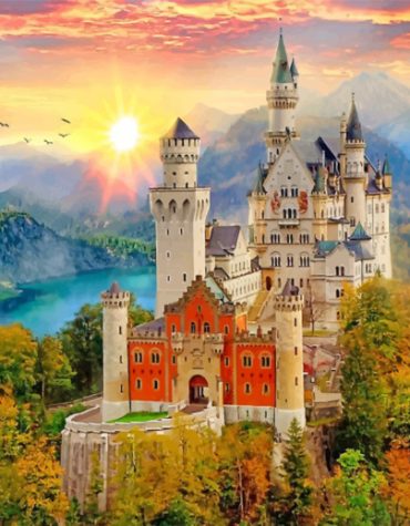 Scenic Neuschwanstein Palace Paint By Numbers