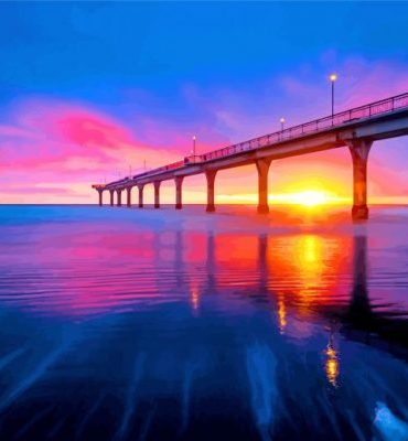 New Brighton Pier Sunset Paint By Numbers