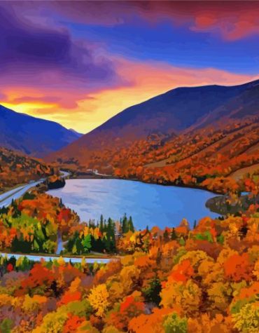 Autumn New England Landscape Paint By Numbers