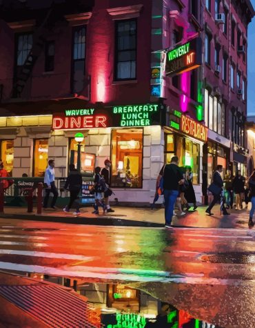 NYC Rain Scene Paint By Numbers