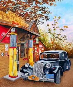 Gas Station Cars Paint By Numbers
