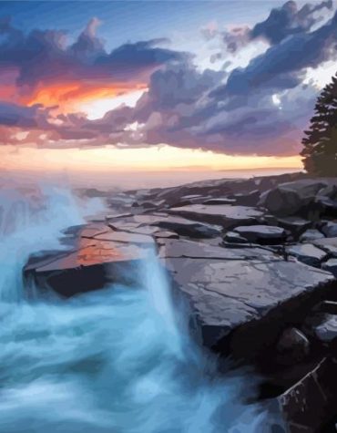 North Shore Minnesota Sunset Paint By Numbers