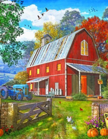 Countryside Barn Scene Paint By Numbers