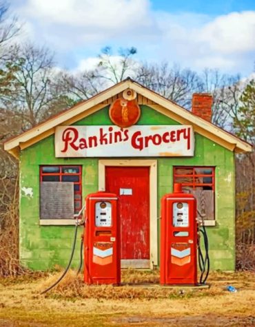 Vintage Gas Station Paint By Numbers