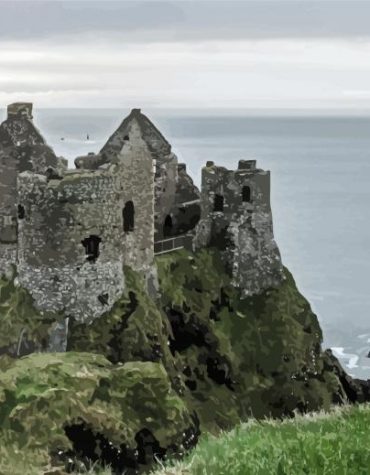 Seascape Castle Ruins Paint By Numbers