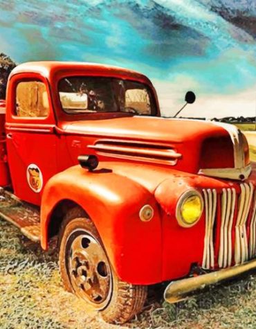 Red Pickup Truck Paint By Numbers
