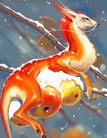 Orange Dragon Fantasy Paint By Numbers