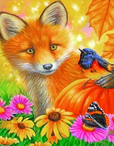 Orange Fox Wildlife Paint By Numbers