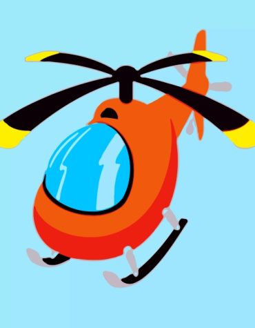 Orange Helicopter Engines Paint By Numbers