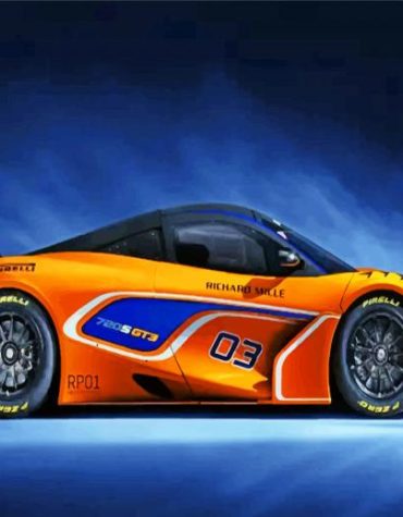 Orange Race Car Paint By Numbers